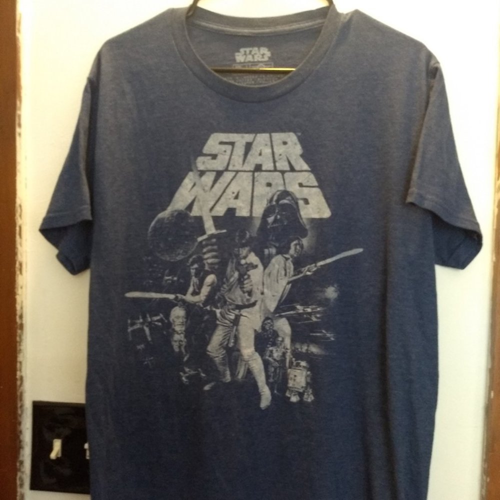 STAR WARS T-SHIRT // Large // Movie Logo Graphic Tee Shirt
